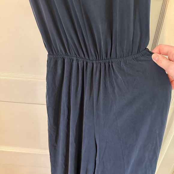 Navy blue sand washed Banana Republic cropped wide-leg jumpsuit - Picture 8 of 8